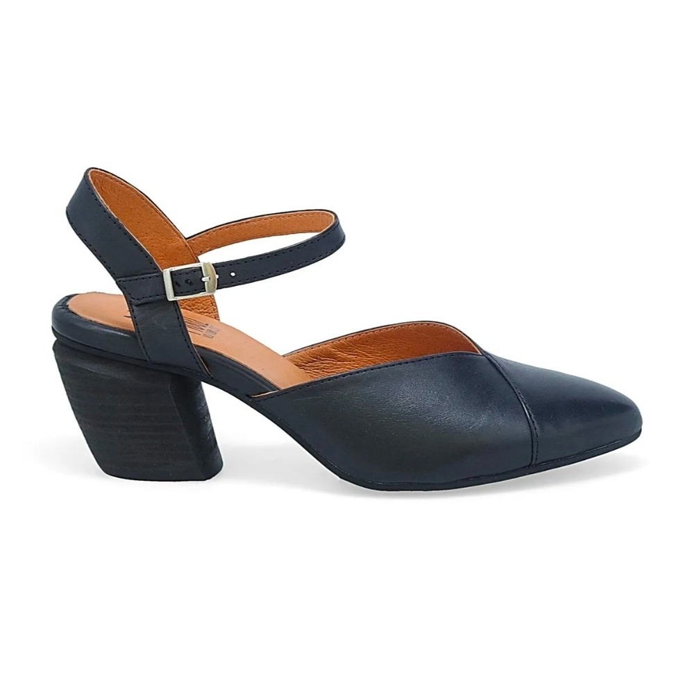 Miz Mooz Alina Pumps Womens 39 Black Leather Block Heel mary jane retro pinup
